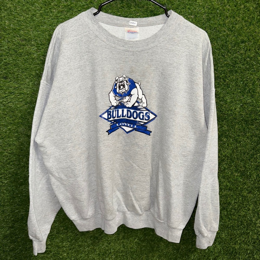 Vintage Bulldogs Lovell Crewneck Sweatshirt Gray XL‎ Graphic Pullover Menswear